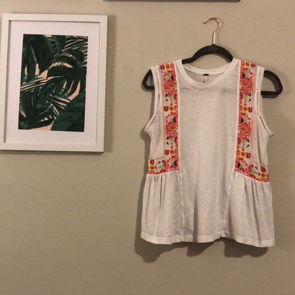 Free People Tops - FP Marcy Embroidered Sleeveless Peplum Tank